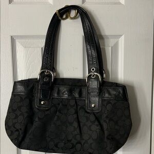 Coach Black Signature Shoulder Bag f13742